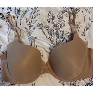 Warner's Beige No Side Effects Seamless Underarm Smoothing Underwire Bra, 36D